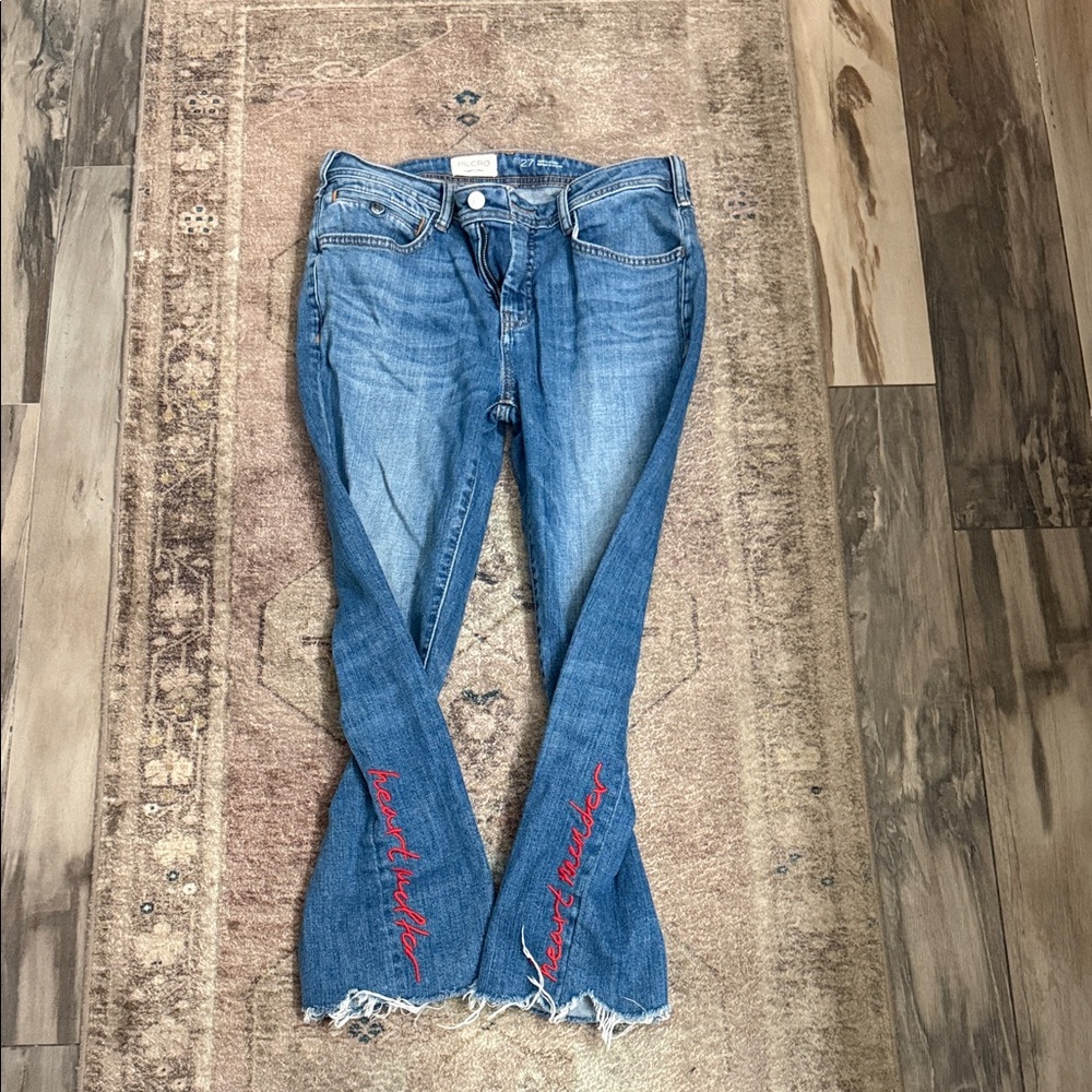 Anthropologie embroidered jeans